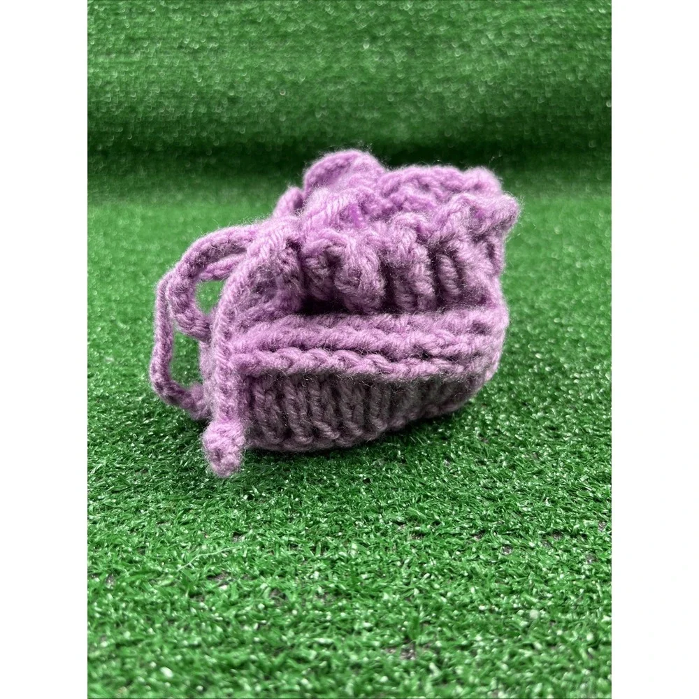 Vintage Hand Made Baby Toddler Booties Crochet Purple Baby Blue